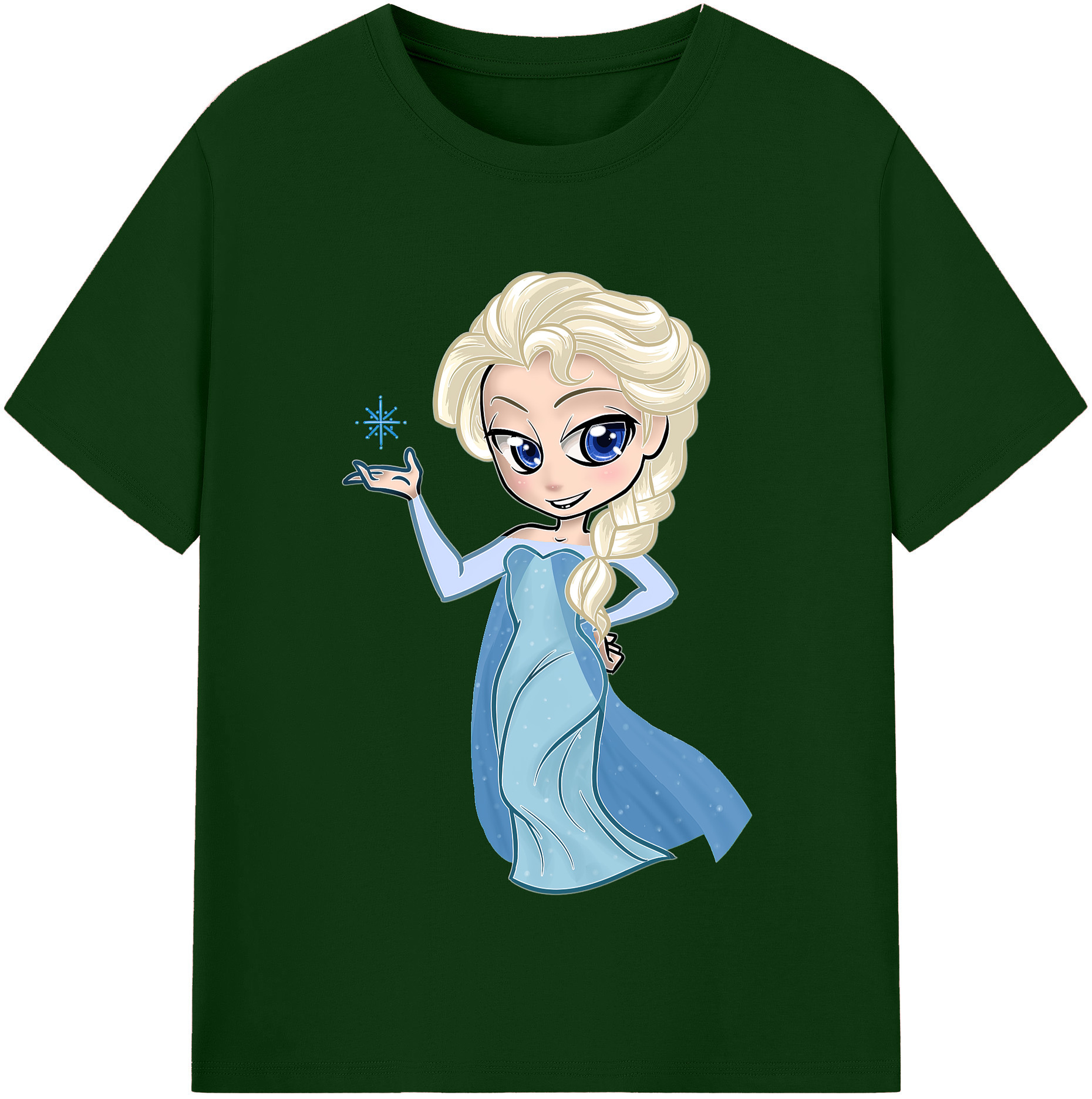 （画像用） アナと雪の女王 アンナ エルサ Frozen Anna Elsa 綿100％半袖Tシャツ（フロントプリント）